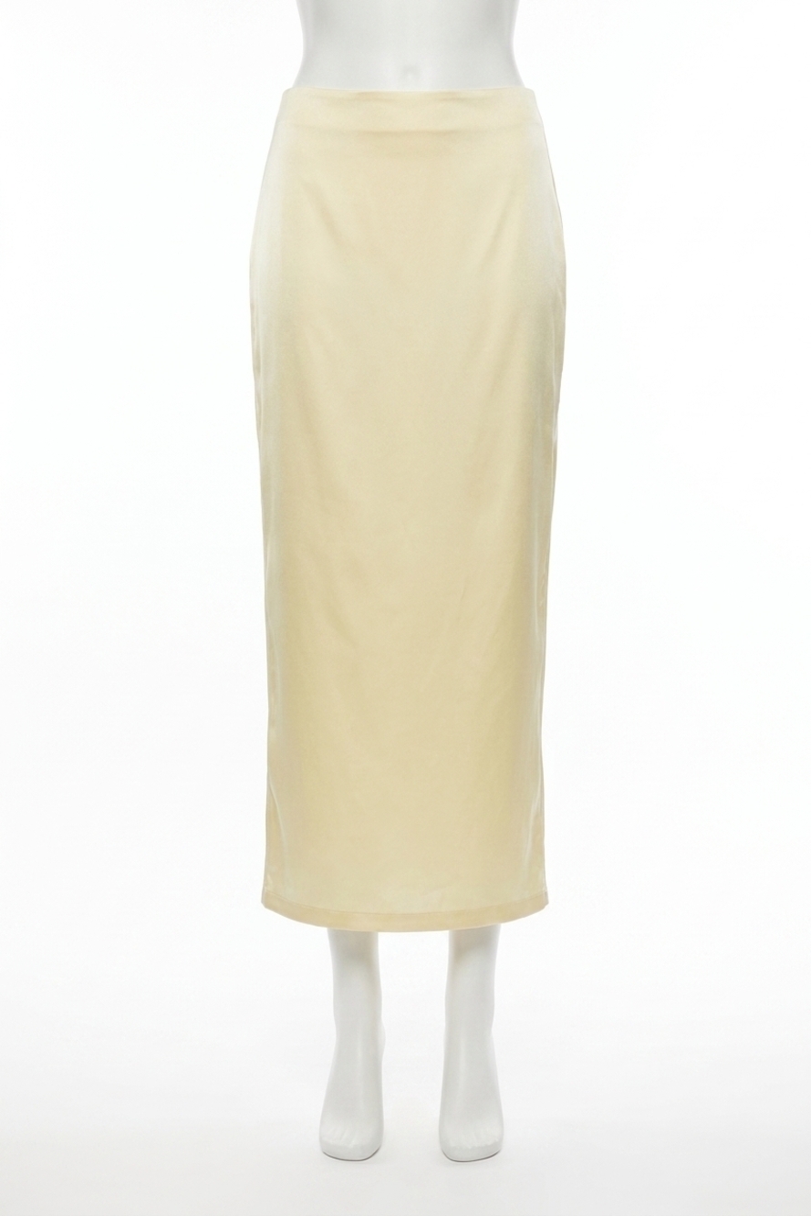 NEW ENZA COSTA lustre column skirt in flan